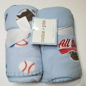 Sports Baby Blankets by Cutie Pie bundle of 2 twins
